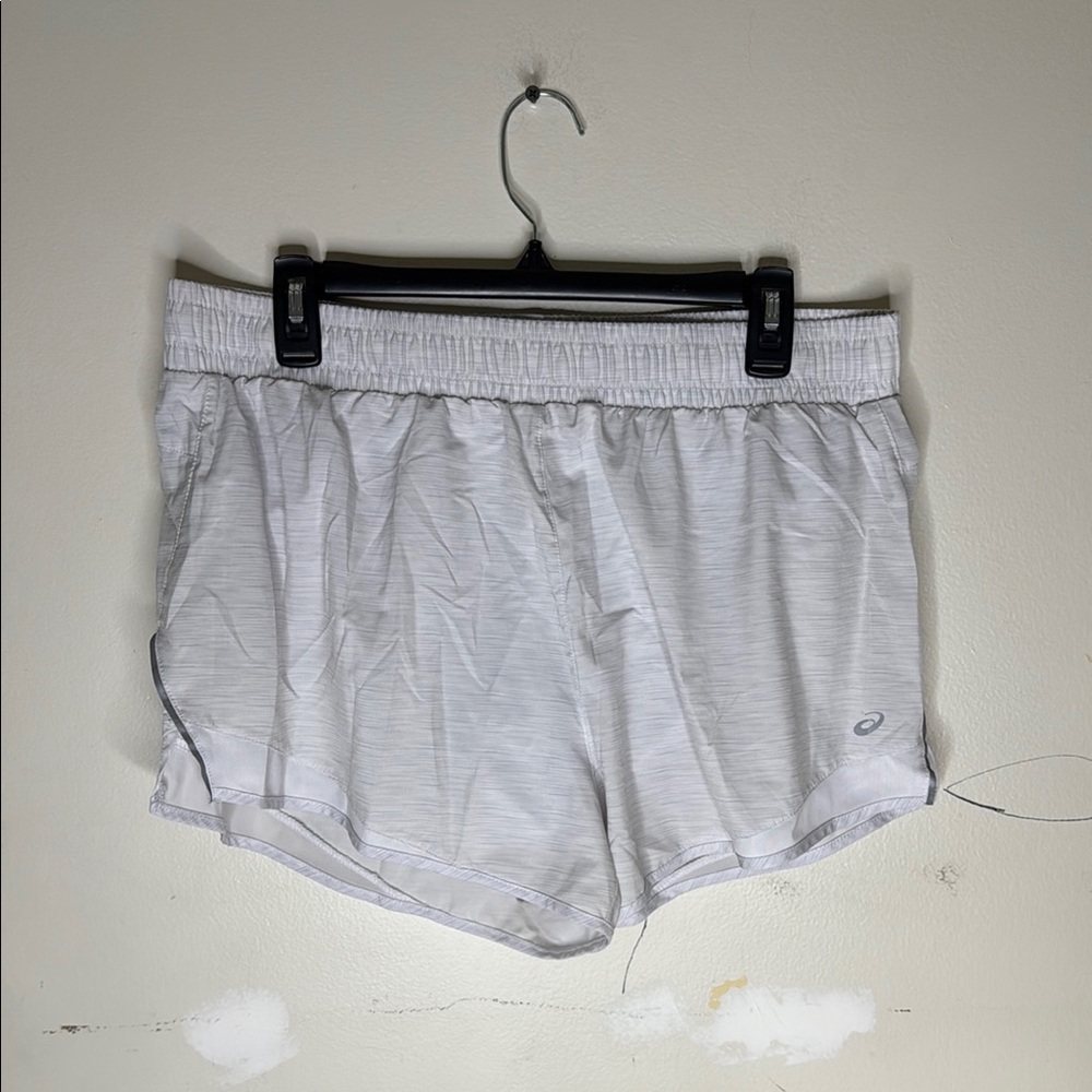 Asics Gray Heathered Lined Athletic Running Shorts Size XL